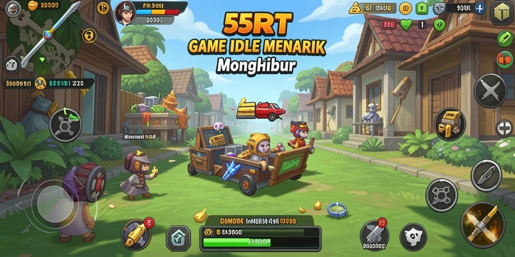 Tampilan screenshot 55RT menampilkan gameplay Idle yang seru dan interaktif.