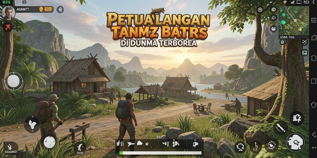 Screenshot ADAM77 menampilkan aksi seru di dunia terbuka.