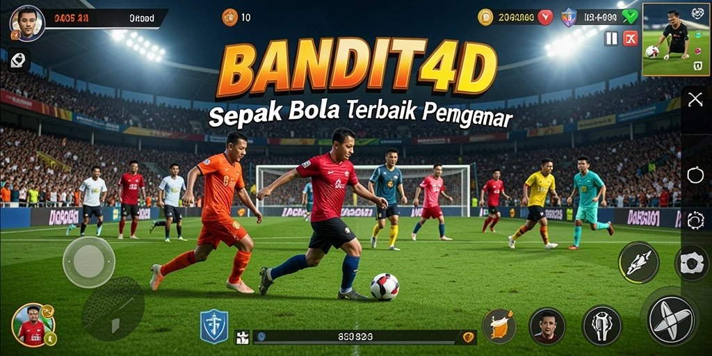 Screenshot dari BANDIT4D menampilkan aksi seru di lapangan sepak bola.