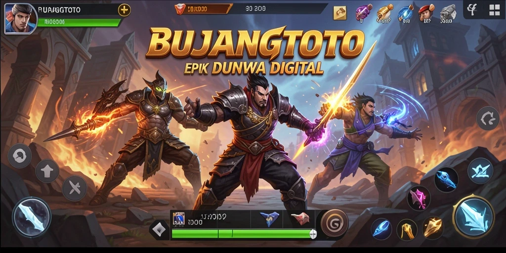 Screenshot menunjukkan aksi pertarungan seru dalam BUJANGTOTO.