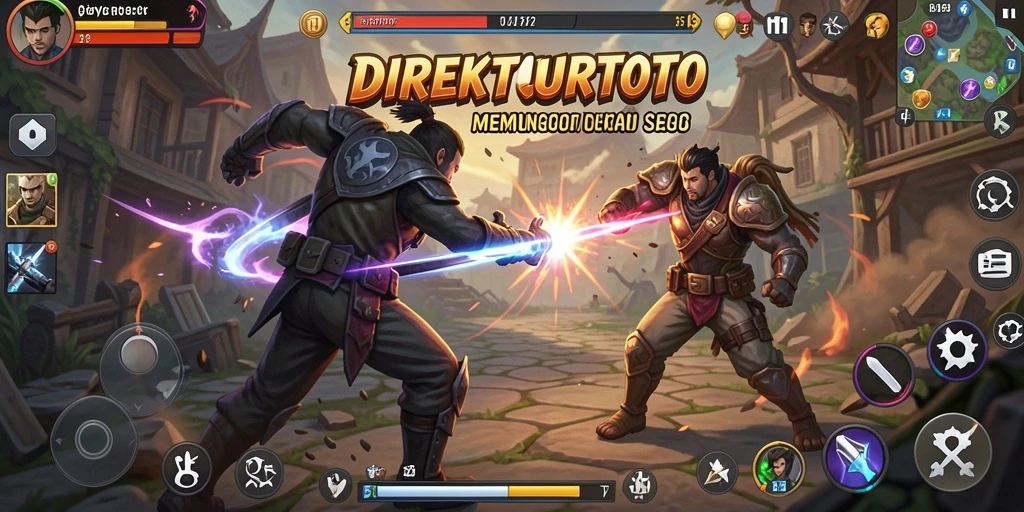 Screenshot erat dari gameplay fighting yang intens dan mendebarkan.