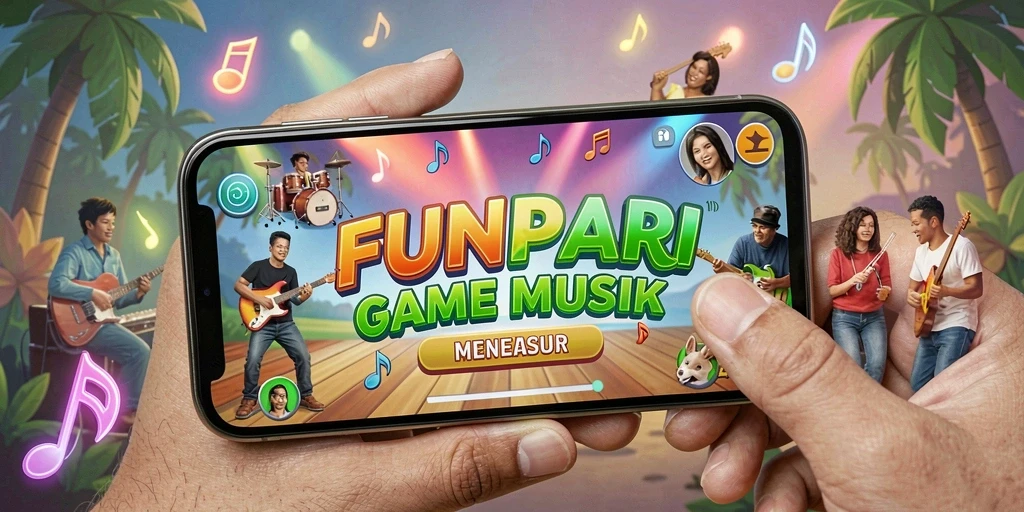 Tampilan screenshot FUNPARI menampilkan gameplay seru dan penuh warna.