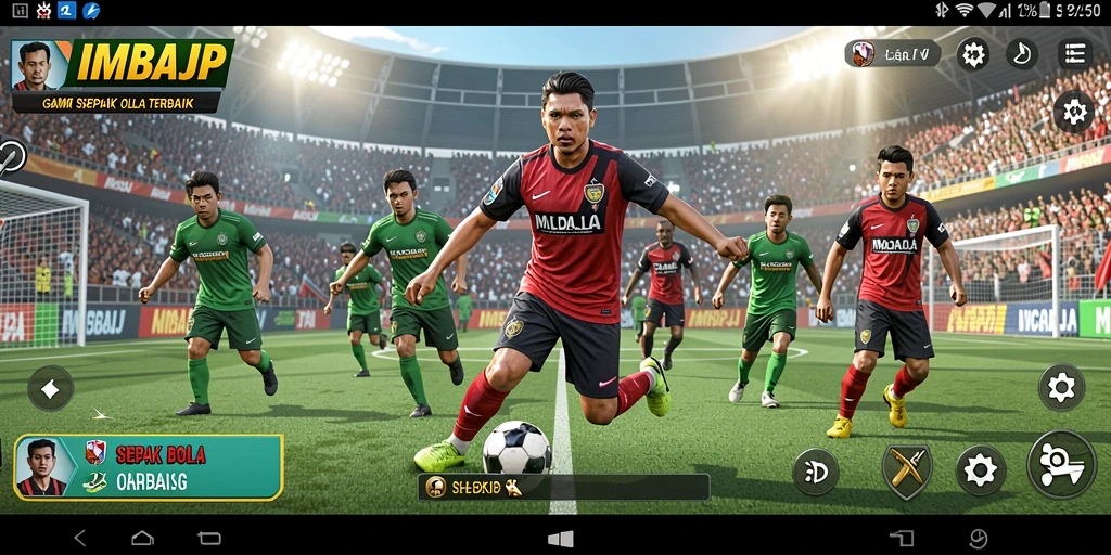 Screenshot gameplay IMBAJP yang menampilkan aksi seru di lapangan.