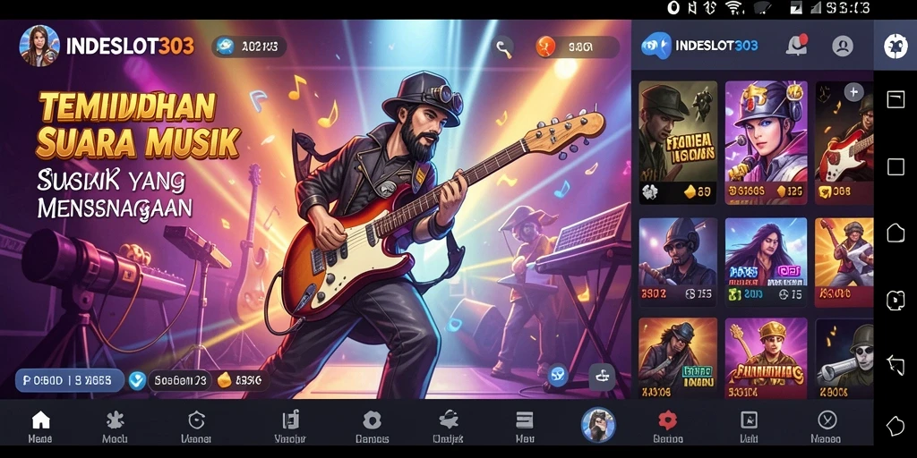 Tampilan antarmuka INDESLOT303 yang menarik saat bermain musik.