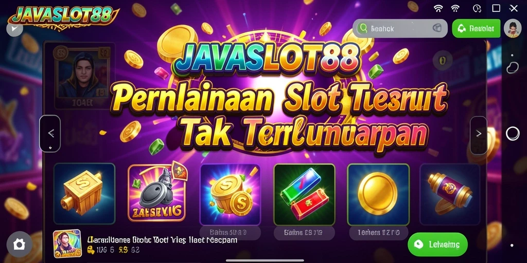 Tampilan gameplay JAVASLOT88 yang menarik dan penuh warna.