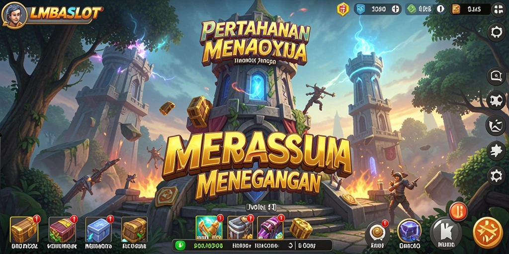 Tampilan seru dari gameplay LMBASLOT yang penuh aksi Tower Defense.
