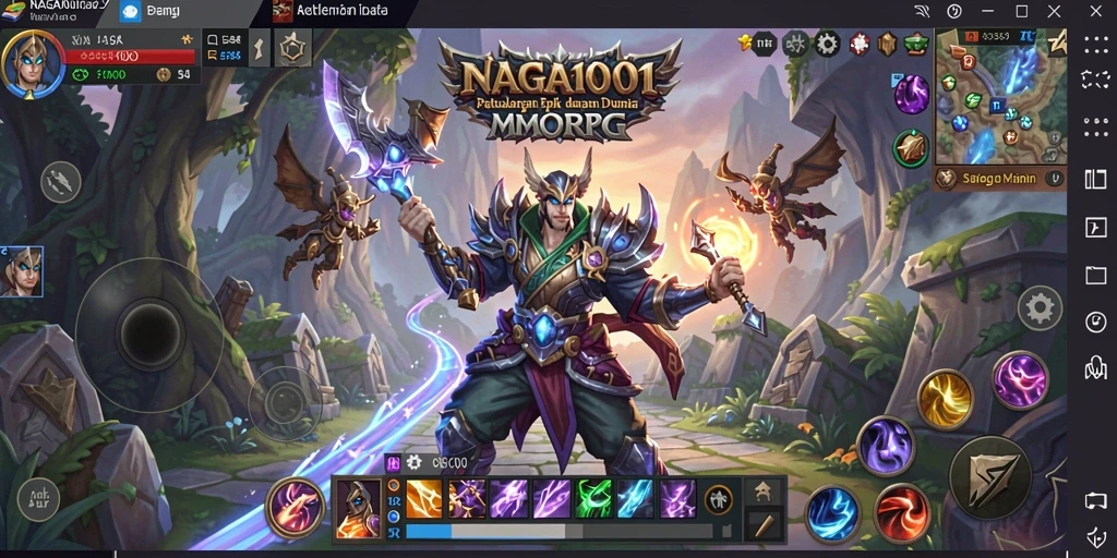 Tangkapan layar gameplay NAGA1001 yang menunjukkan aksi pertarungan epik.