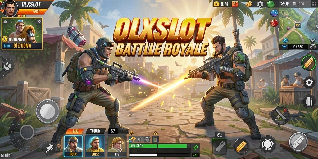 Gameplay seru dari OLXSLOT dalam arena Battle Royale.