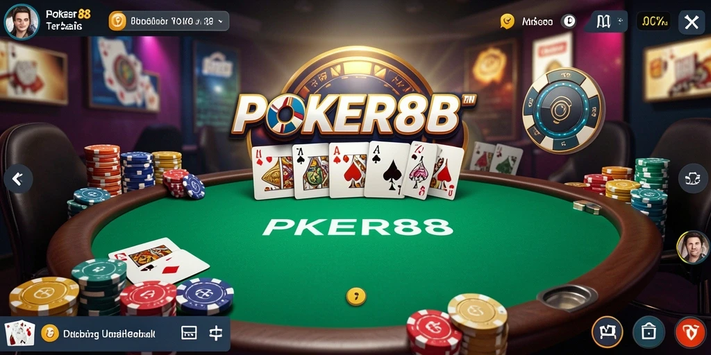 Screenshot gameplay POKER88 yang menampilkan aksi seru poker.