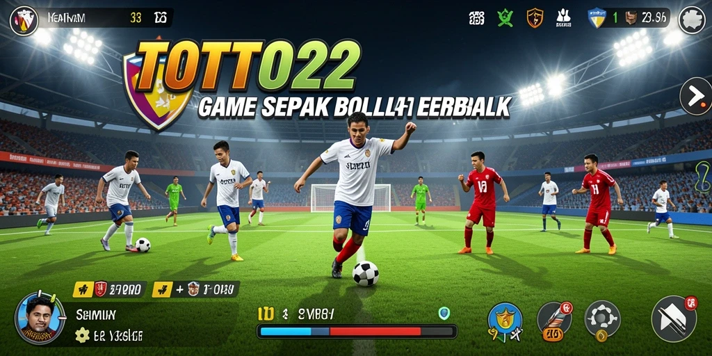Screenshot TOTO22 menampilkan aksi seru dalam permainan sepak bola.