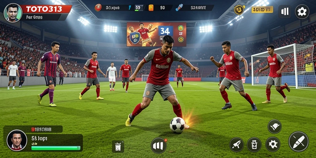 Screenshot TOTO313 menampilkan aksi seru dalam pertandingan olahraga.