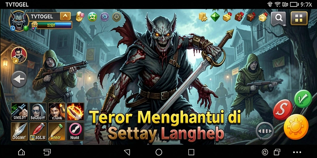 Screenshot gameplay TVTOGEL menampilkan suasana kegelapan menakutkan.