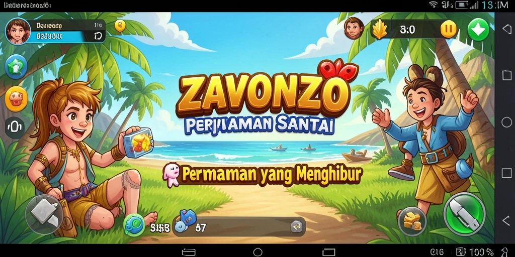 Tampilan gameplay ZAVONZO yang menarik dan penuh warna.
